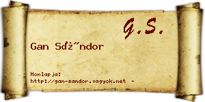 Gan Sándor névjegykártya