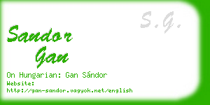 sandor gan business card
