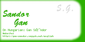 sandor gan business card